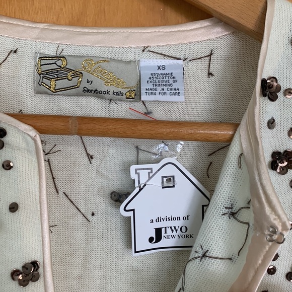 NWT Vintage by Storybook Knits Cream Cardigan Size XS Grannycore - Picture 3 of 8